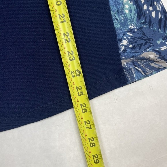 GILLI Oversized Top Women's Size Small 3/4 Sleeve Round Neck Blue Made in USA - Picture 9 of 9